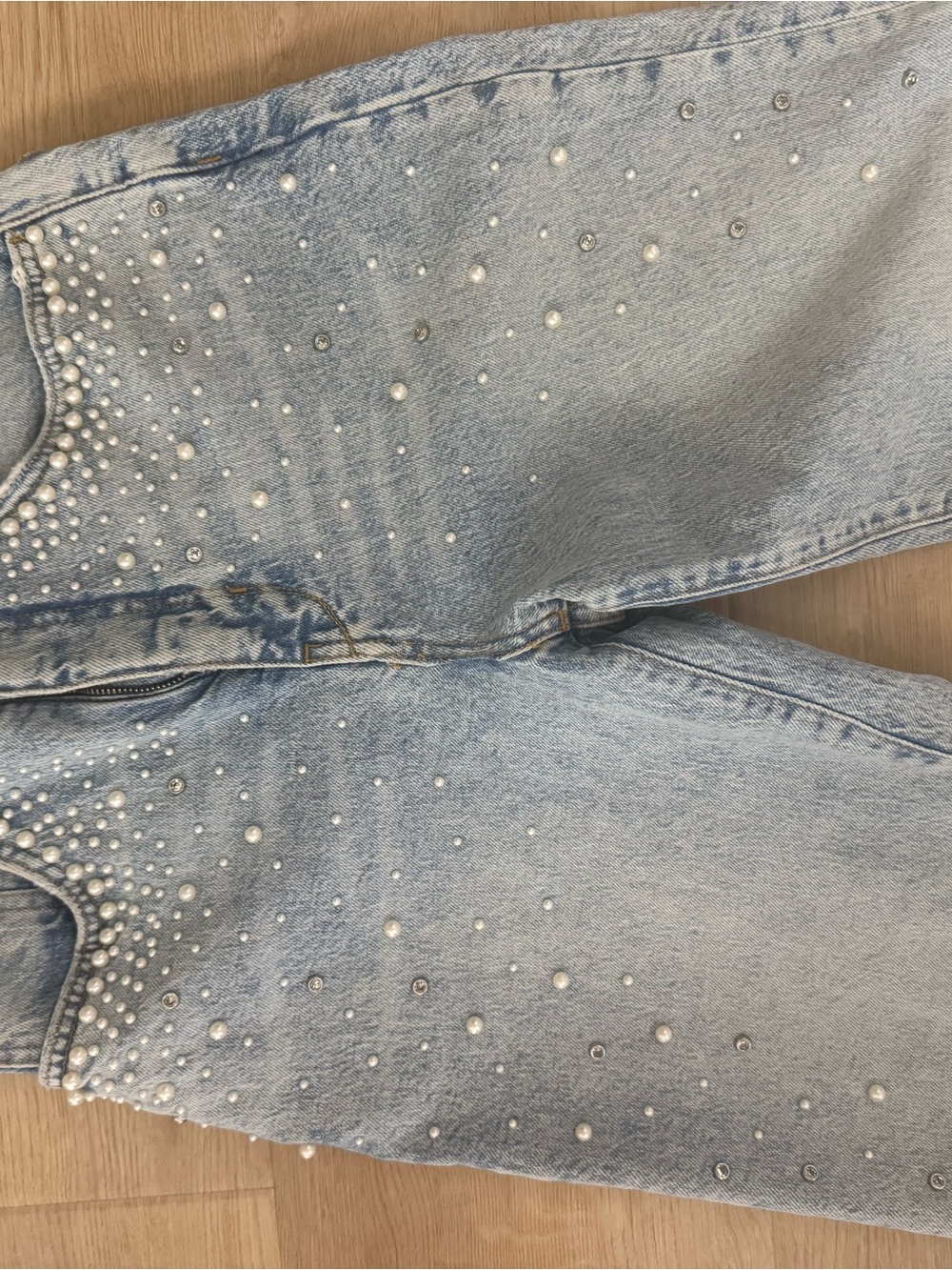 Pilcro Light Wash Pearl-Embellished Women’s Jeans